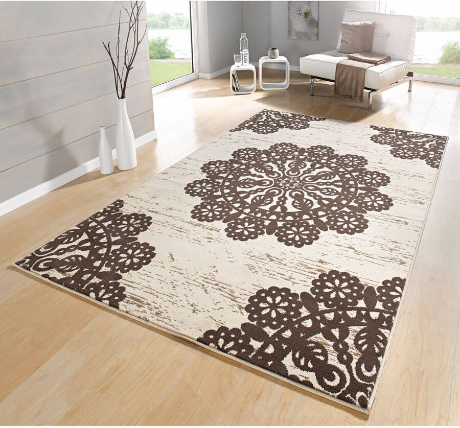 Hanse Home Modern vloerkleed Lace bruin crème 160x230 cm