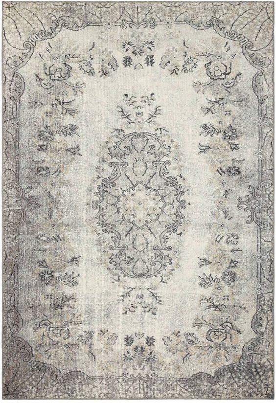 Tapeso Vintage vloerkleed Royal crème grijs 200x290 cm