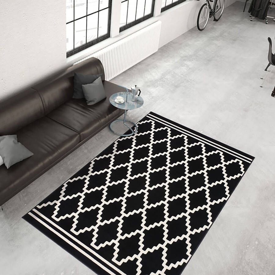 Kayoom Zwart vloerkleed 200x290 cm Symmetrisch patroon Modern
