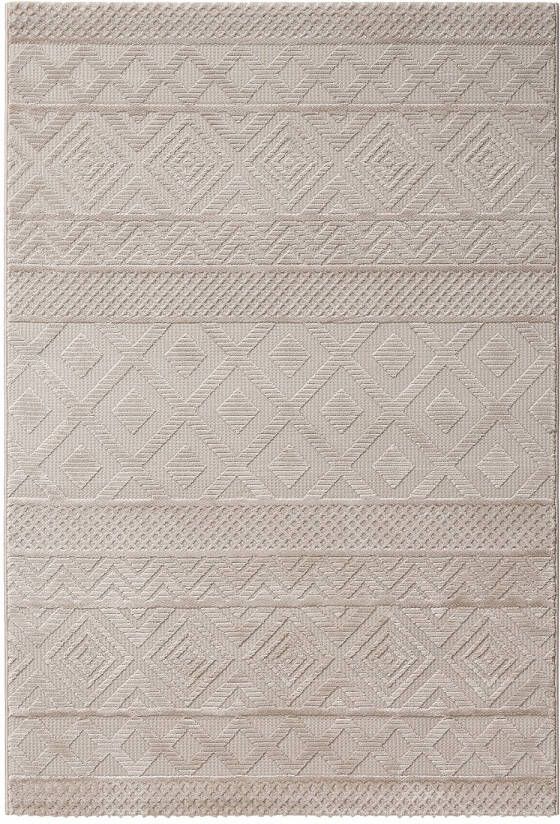 Salery Home Vloerkleed- Oosters tapijt Luxury Reliëfstructuur woonkamer geodriehoek patroon beige 80X150 cm - Foto 2