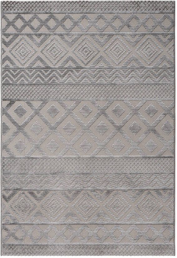 Salery Home Vloerkleed- Oosters tapijt Luxury Reliëfstructuur woonkamer geodriehoek patroon grijs 160x230 cm