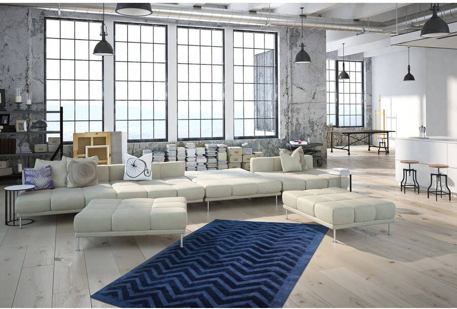 Kayoom Luxury Vloerkleed 200 x 290 cm Donkerblauw - Foto 2