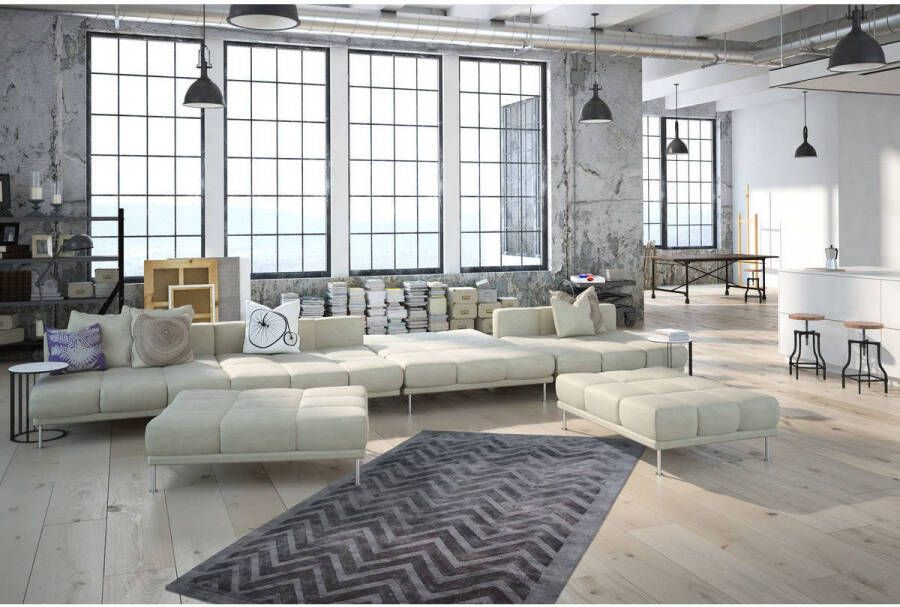 Kayoom Luxury Vloerkleed 160 x 230 cm Grijs Antraciet