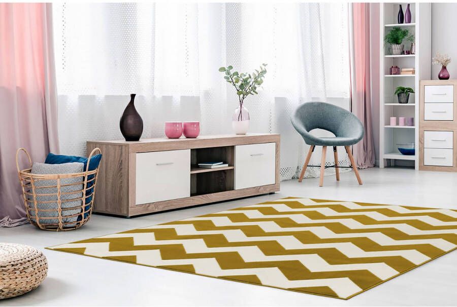 Kayoom Geel vloerkleed 200x290 cm Symmetrisch patroon Modern - Foto 2