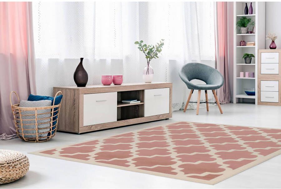 Kayoom Roze vloerkleed 200x290 cm Symmetrisch patroon Modern - Foto 2