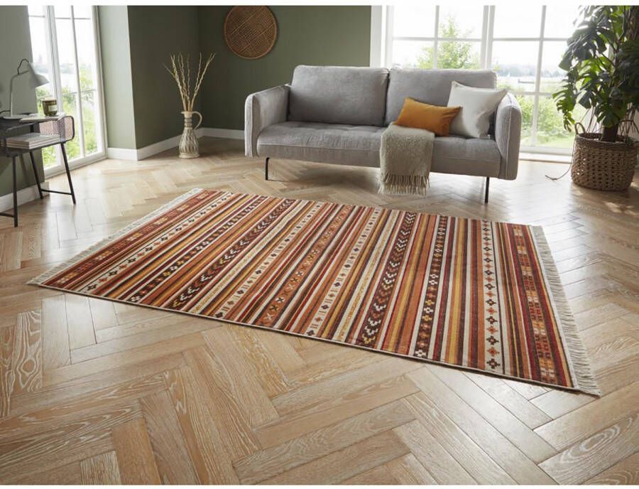 Nouristan Kelim vloerkleed Milad rood multi 160x230 cm