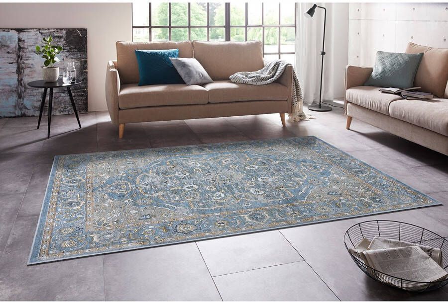 NOURISTAN Vloerkleed Modasa Viscose oriënt design zijde look woonkamer slaapkamer werkkamer slijtvast onderhoudsarm