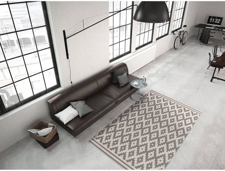 Kayoom Grijs vloerkleed 200x290 cm Symmetrisch patroon Modern