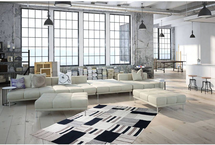 Kayoom Vloerkleed Radical 325 Handgeweven jacquard kilim hoogwaardige materiaalcombinatie.