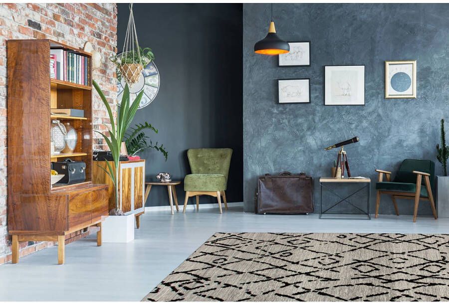 Kayoom Vloerkleed River 110 Jacquard retro- en vintage-ontwerp katoen achterkant - Foto 2