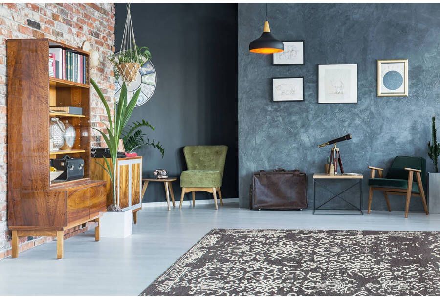 Kayoom Vloerkleed River 130 Jacquard retro- en vintage-ontwerp katoen achterkant