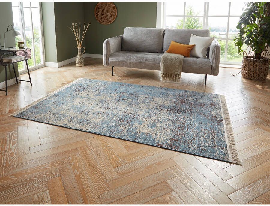 NOURISTAN Design-vloerkleed ROBINA Opvouwbaar oriënt look vintage-design franje robuust gemakkelijk in onderhoud