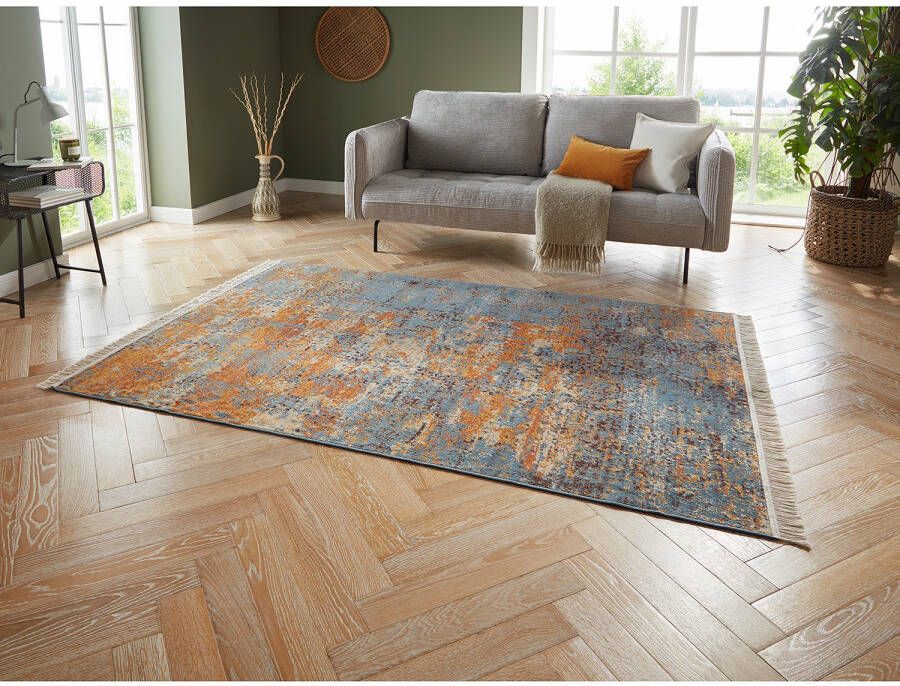 NOURISTAN Design-vloerkleed ROBINA Opvouwbaar oriënt look vintage-design franje robuust gemakkelijk in onderhoud