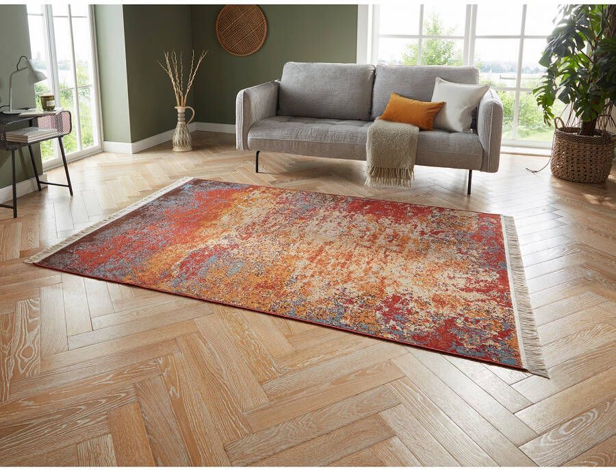 NOURISTAN Design-vloerkleed Sahar Opvouwbaar oriënt look vintage-design franje robuust gemakkelijk in onderhoud