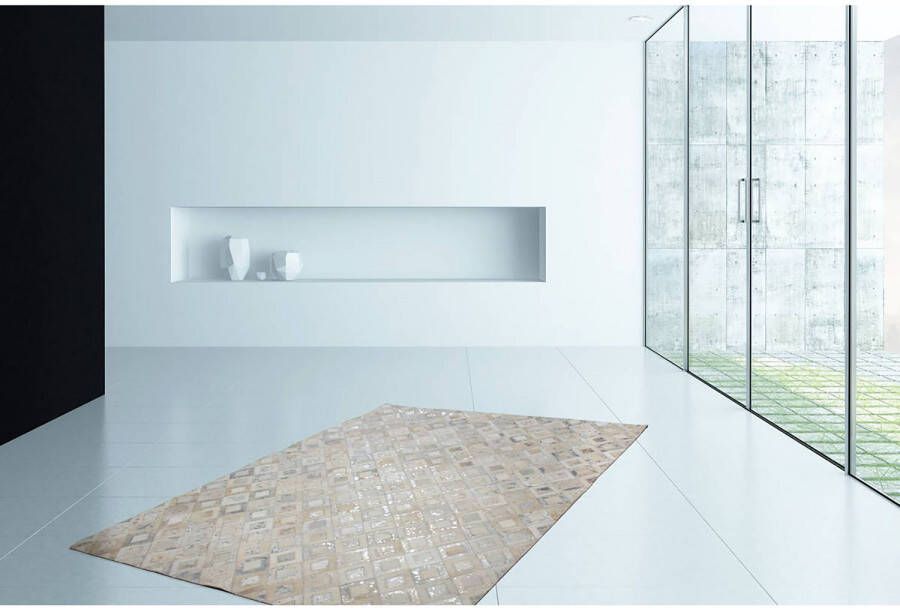 Kayoom Creme Grijs vloerkleed 120x170 cm A-symmetrisch patroon Geruit Modern