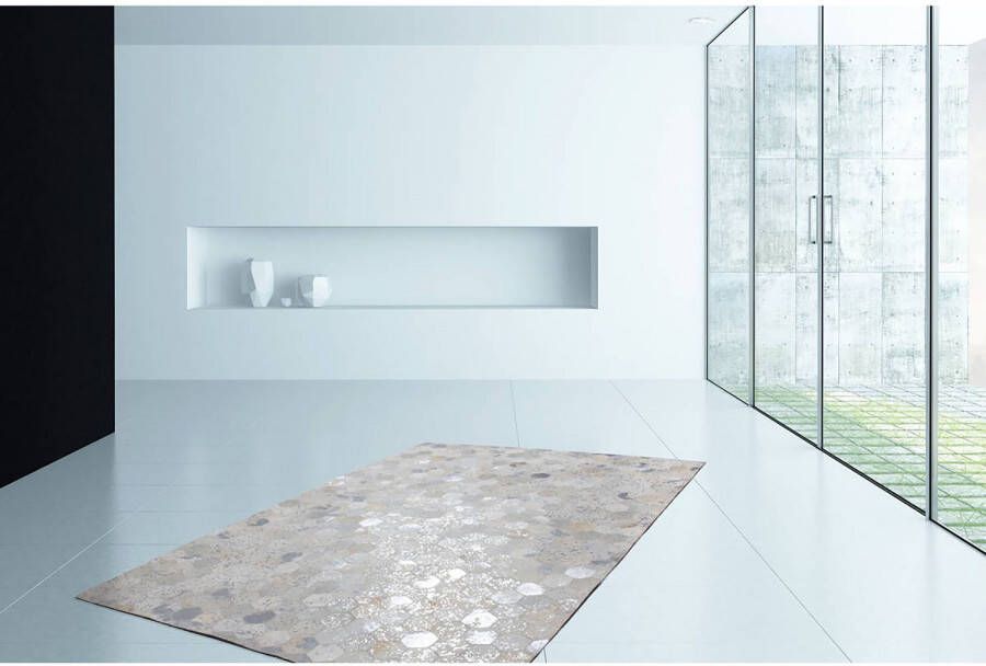 Kayoom Vloerkleed Spark 210 100% leer uniek pluisvrij geschikt voor allergieën & vloerverwarming - Foto 3