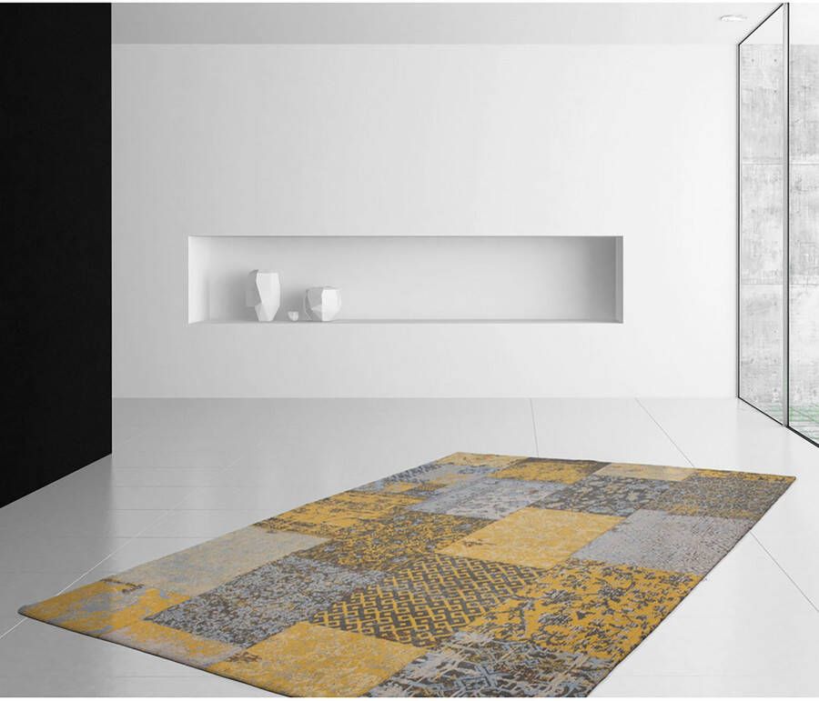 Kayoom Geel Grijs vloerkleed 200x290 cm Symmetrisch patroon Modern