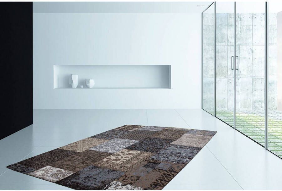 Kayoom Blauw Grijs vloerkleed 160x230 cm Symmetrisch patroon Modern - Foto 2