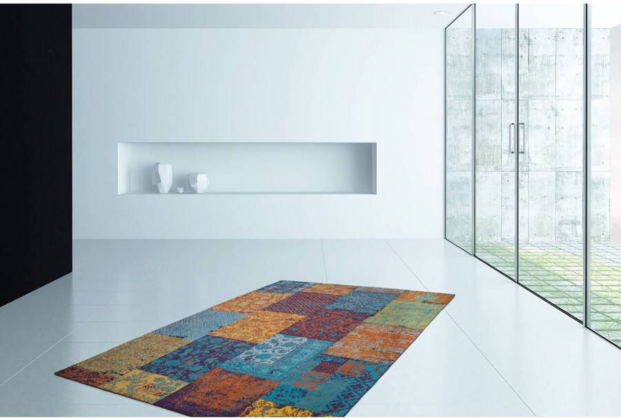 Kayoom Patchwork vloerkleed in vintage-Look 120 x 170 Multikleur