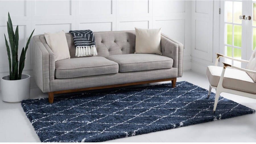 Myflair Möbel & Accessoires Hoogpolig vloerkleed Temara shag voorraadopruiming geweven ruitendessin zacht & behaaglijk - Foto 10