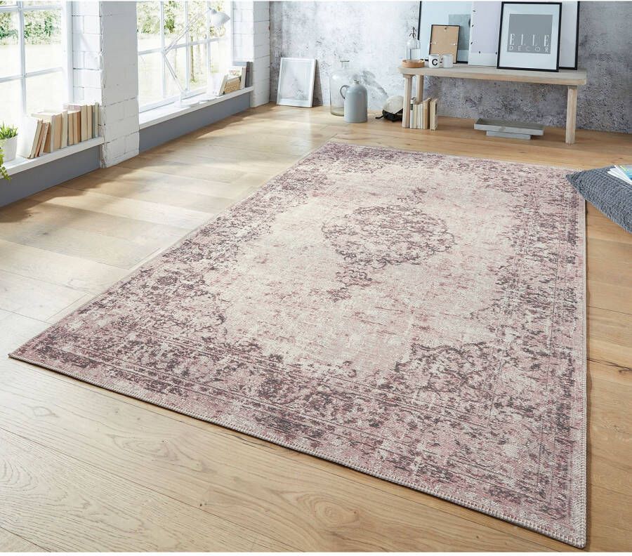 Elle Decor Vintage vloerkleed – Pleasure Roze Zwart Vertou 160x230cm