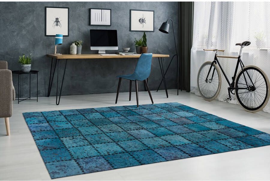 ARTE ESPINA Vloerkleed Voila 100 handgenaaid vlakpolig tapijt in patchwork-ontwerp. - Foto 2