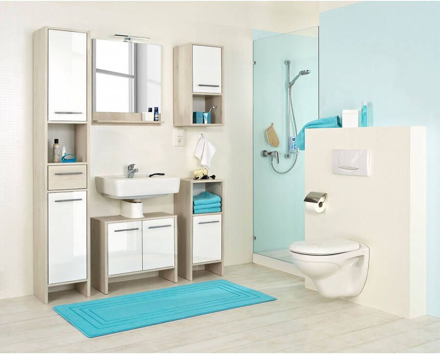 Saphir Onderkast Quickset 350 Badkamermeubel 1 deur 1 nis 33 cm breed wit glans (1 stuk) - Foto 3