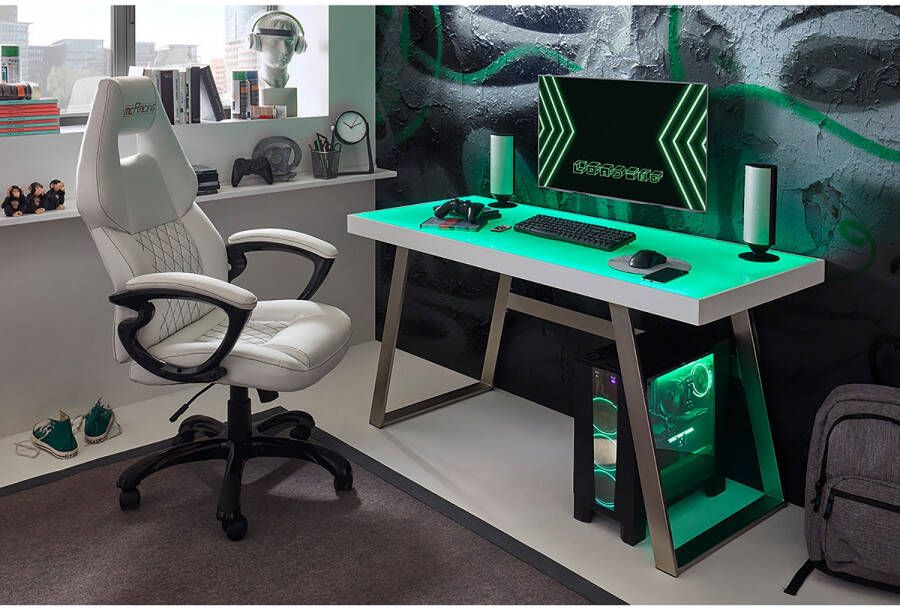 MCA furniture Bureau Tiflis met rgb-ledverlichting incl. afstandsbediening breedte 140 cm