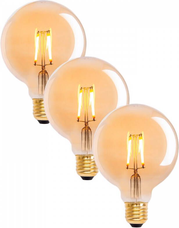 Näve Led-verlichting Dilly Set van 3 ledlampen E27x4.1W 'Dilly' retro-lamp deco globelamp (3 stuks) - Foto 6