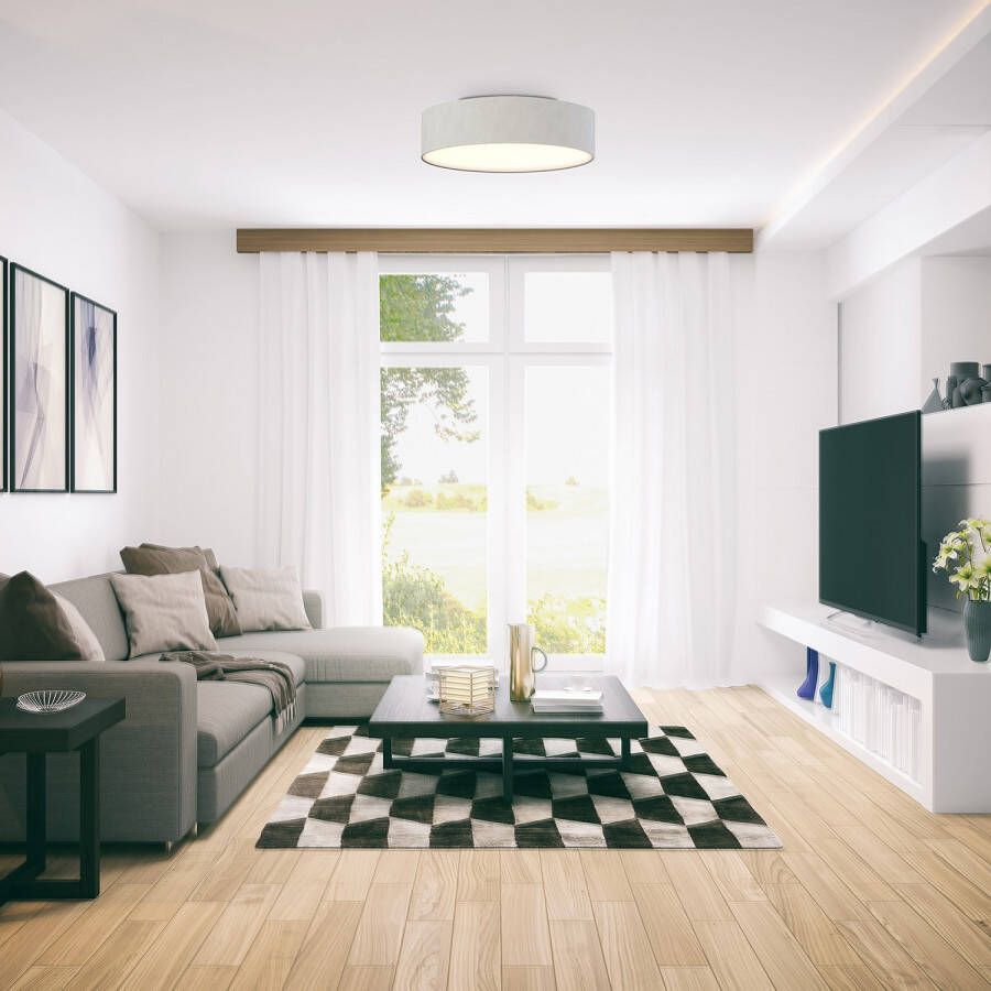 Briloner Leuchten Led-plafondlamp Stoffen LED plafondlamp wit 1xLED-module 18W