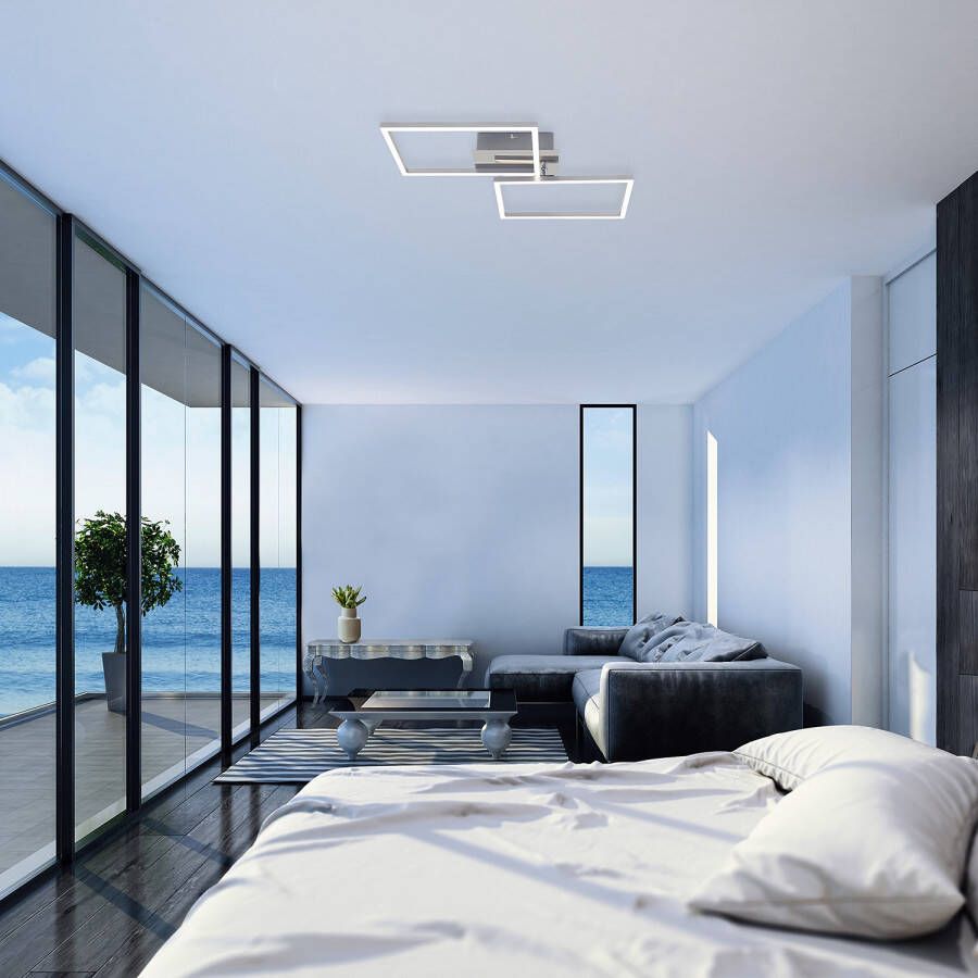 Briloner Leuchten Led-plafondlamp 3149018 FRAME Plafondlamp 50x38 8x7 8 cm chroom 30W woonkamer slaapkamer - Foto 4