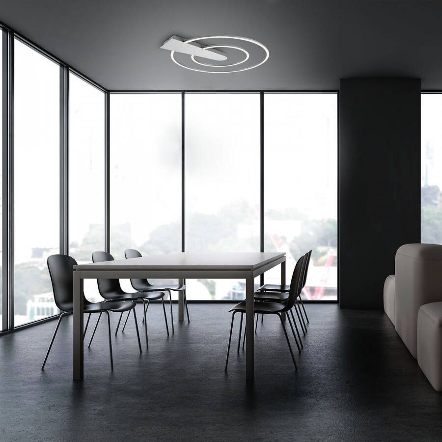 Briloner Leuchten Plafondlamp NICO DUO aluminiumkleurig led dimbaar 3000 lumen plafondlamp (1 stuk)