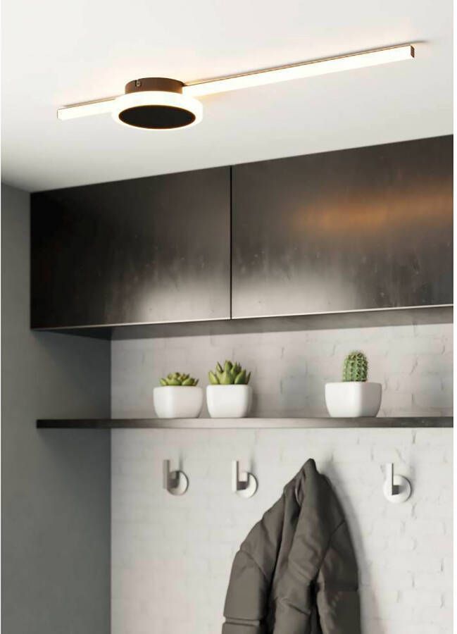 EGLO Plafondlamp SARGINTO Plafondlamp in zwart van staal 6 3W en 5 4W warmwit (1 stuk)