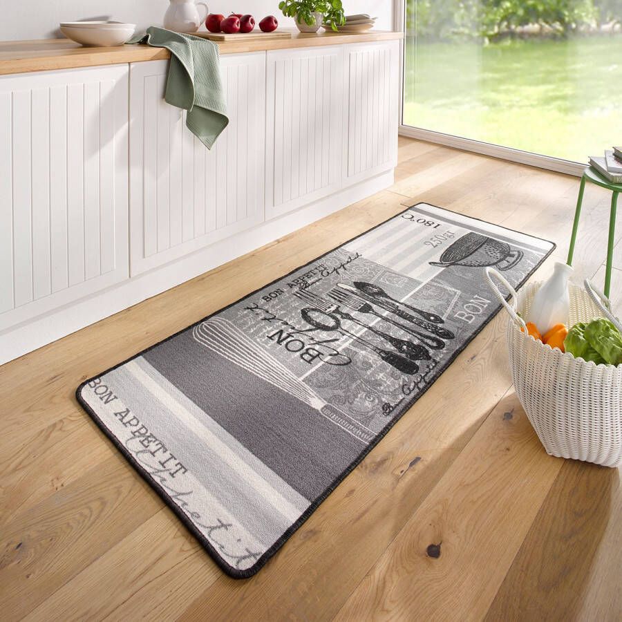 HANSE Home Keukenloper Bon appétit Laagpolig antislip eet smakelijk slijtvast keuken