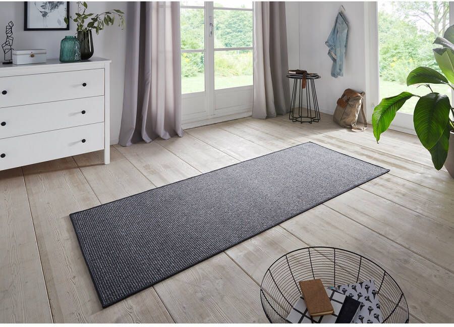 BT Carpet Moderne loper effen Bouclé antraciet 67x150 cm