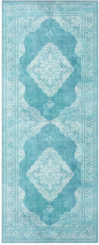Nouristan Vintage vloerkleed Carme turquoise 80x200 cm - Foto 6