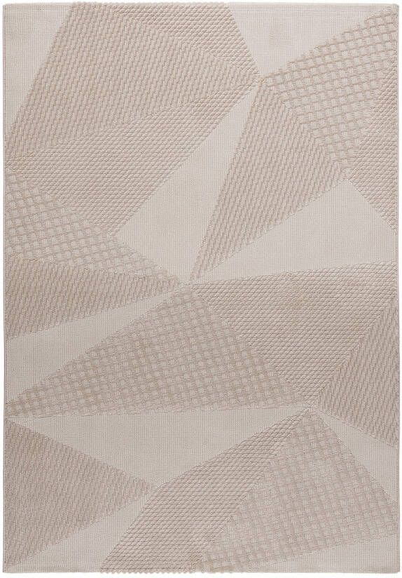 Salery Home Vloerkleed- modern laagpolig vloerkleed tapijtenloods Luxury beige geodriehoek patroon 80x300 cm - Foto 2