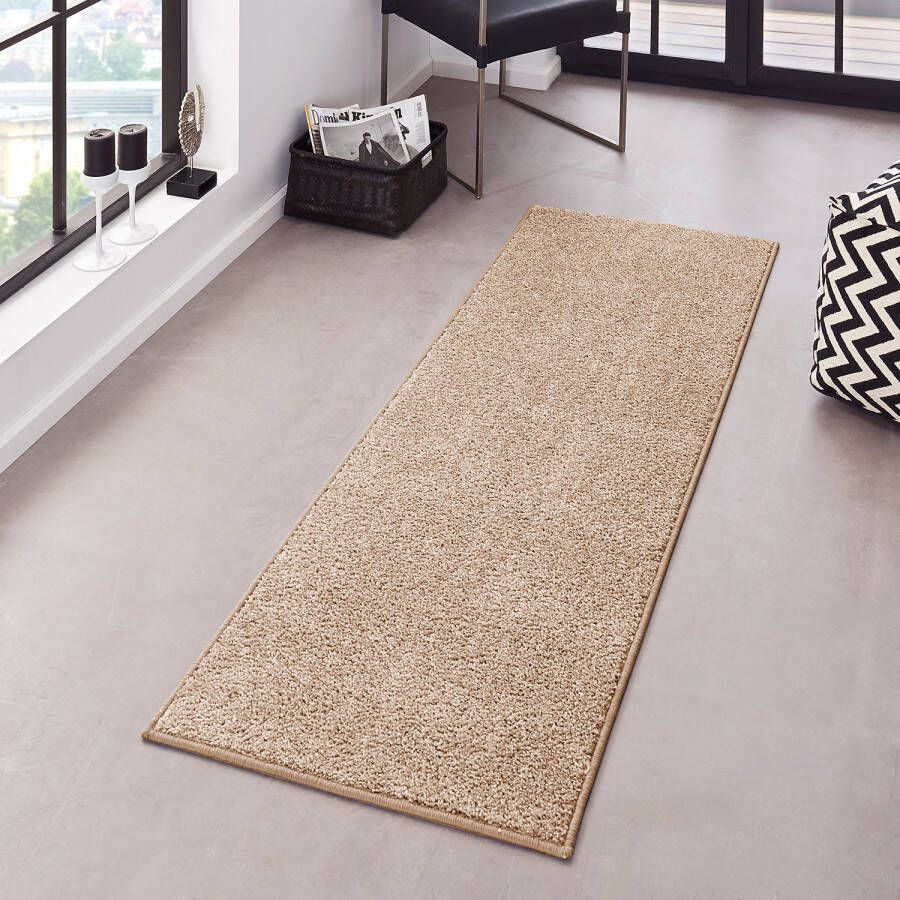 Hanse Home Modern effen loper Pure taupe crème 80x200 cm