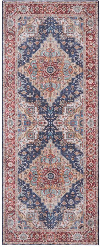 Nouristan Vintage vloerkleed Sylla blauw rood 80x200 cm - Foto 3