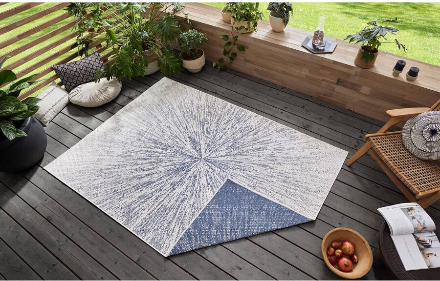 Freundin Home Collection Vloerkleed Aura Geschikt voor binnen en buiten woonkamer balkon terras tuin slijtvast en gemakkelijk in onderhoud platweefsel