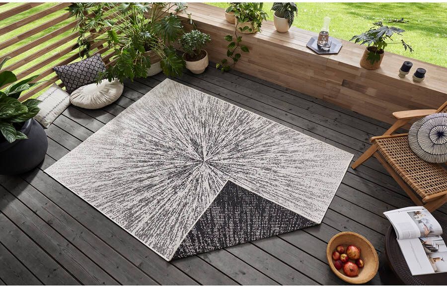 Freundin Home Collection Vloerkleed Aura Geschikt voor binnen en buiten woonkamer balkon terras tuin slijtvast en gemakkelijk in onderhoud platweefsel