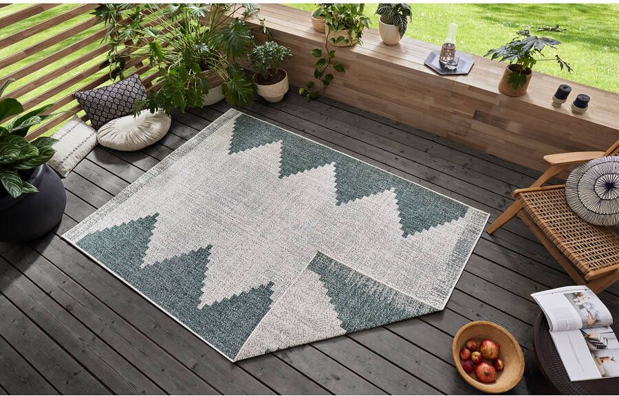 Freundin Home Collection Vloerkleed Diona Geschikt voor binnen en buiten woonkamer balkon terras tuin slijtvast en gemakkelijk in onderhoud platweefsel