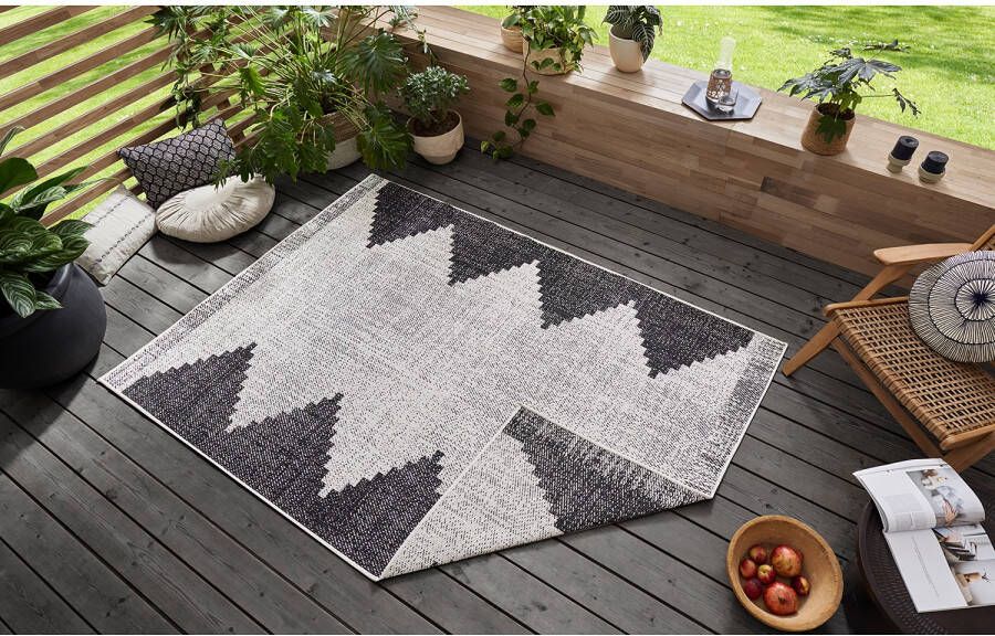 Freundin Home Collection Vloerkleed Diona Geschikt voor binnen en buiten woonkamer balkon terras tuin slijtvast en gemakkelijk in onderhoud platweefsel