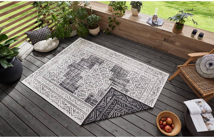 Freundin Home Collection Vloerkleed Gaia Geschikt voor binnen en buiten woonkamer balkon terras tuin slijtvast en gemakkelijk in onderhoud platweefsel
