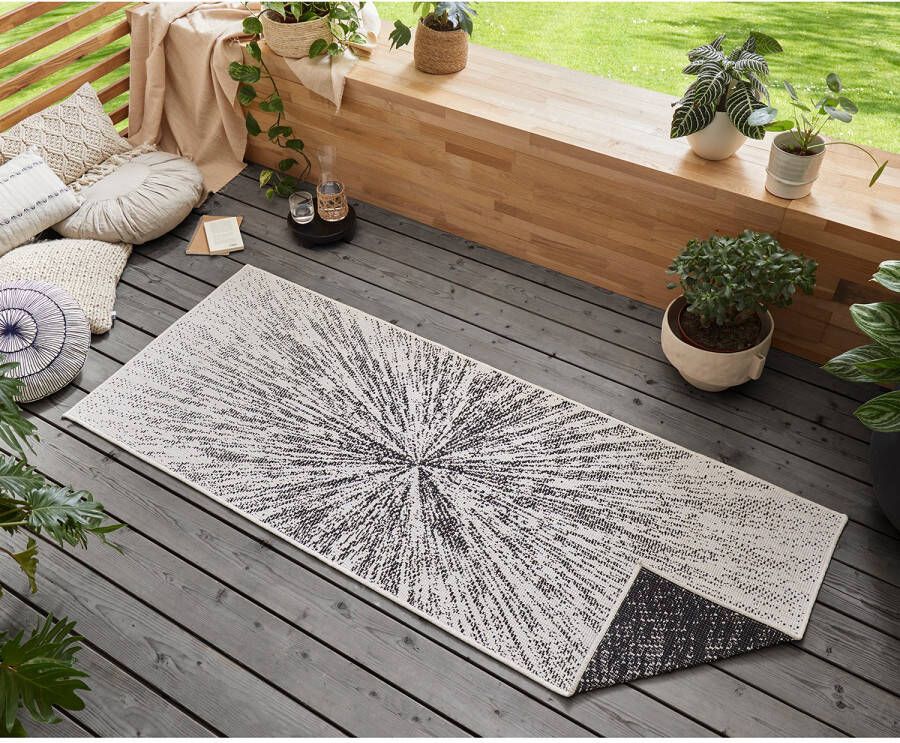 Freundin Home Collection Vloerkleed Aura Geschikt voor binnen en buiten woonkamer balkon terras tuin slijtvast en gemakkelijk in onderhoud platweefsel