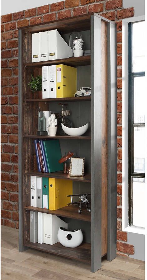FORTE Ordnerrek Clif Boekenkast in industriële stijl hoogte 220 7 cm - Foto 3