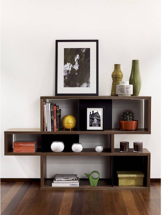 TemaHome Boekenkast Lisbon 1 walnoot zwart