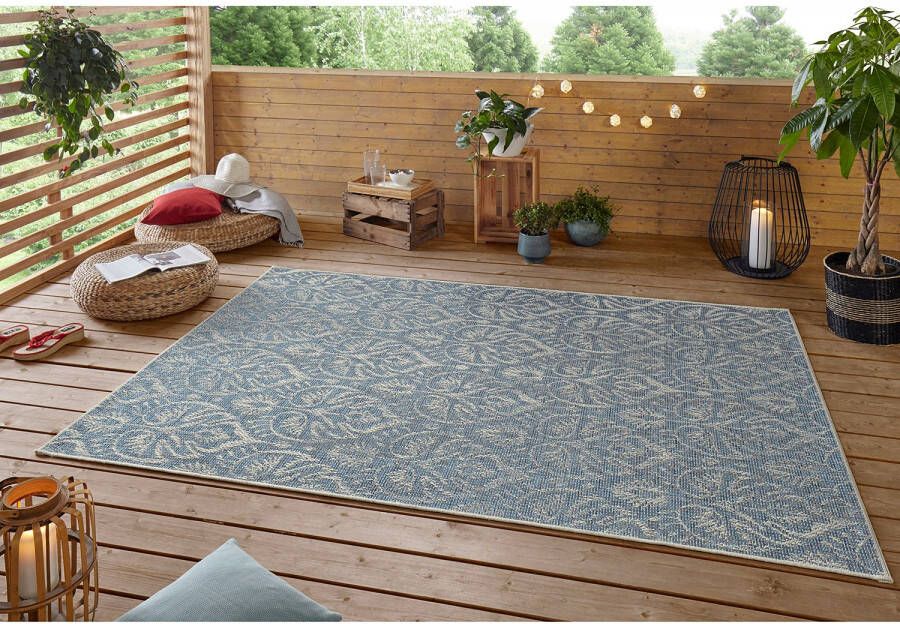 Northrugs Binnen & buiten vloerkleed Choy azuur taupe 160x230 cm