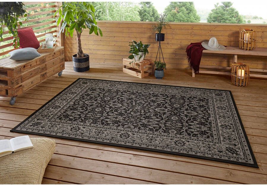 Northrugs Binnen & buiten vloerkleed Konya Zwart beige 200x290 cm