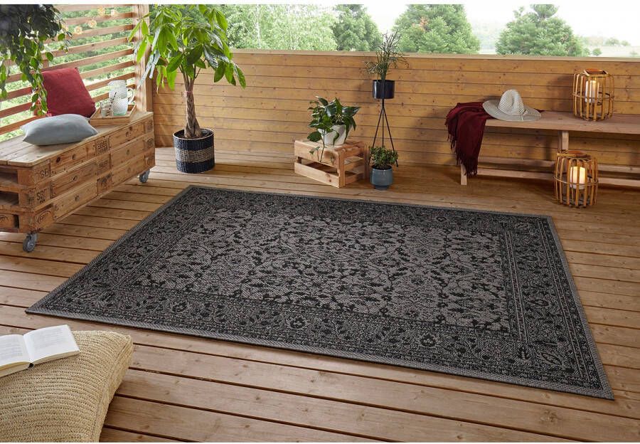 Northrugs Binnen & buiten vloerkleed Konya grijs antraciet 160x230 cm